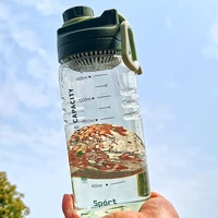 1500ml sports transparent plastic cup fitness water bottle with rope travel space cup large capacity water cup with tea isolator