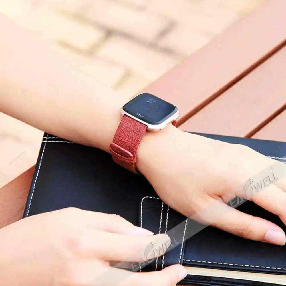 

Canvas Fabric Strap Band For Fitbit Versa 22mm Simple Loop Wrist Band Belt Replacement Bracelet Adjustable Comfortable Watchband