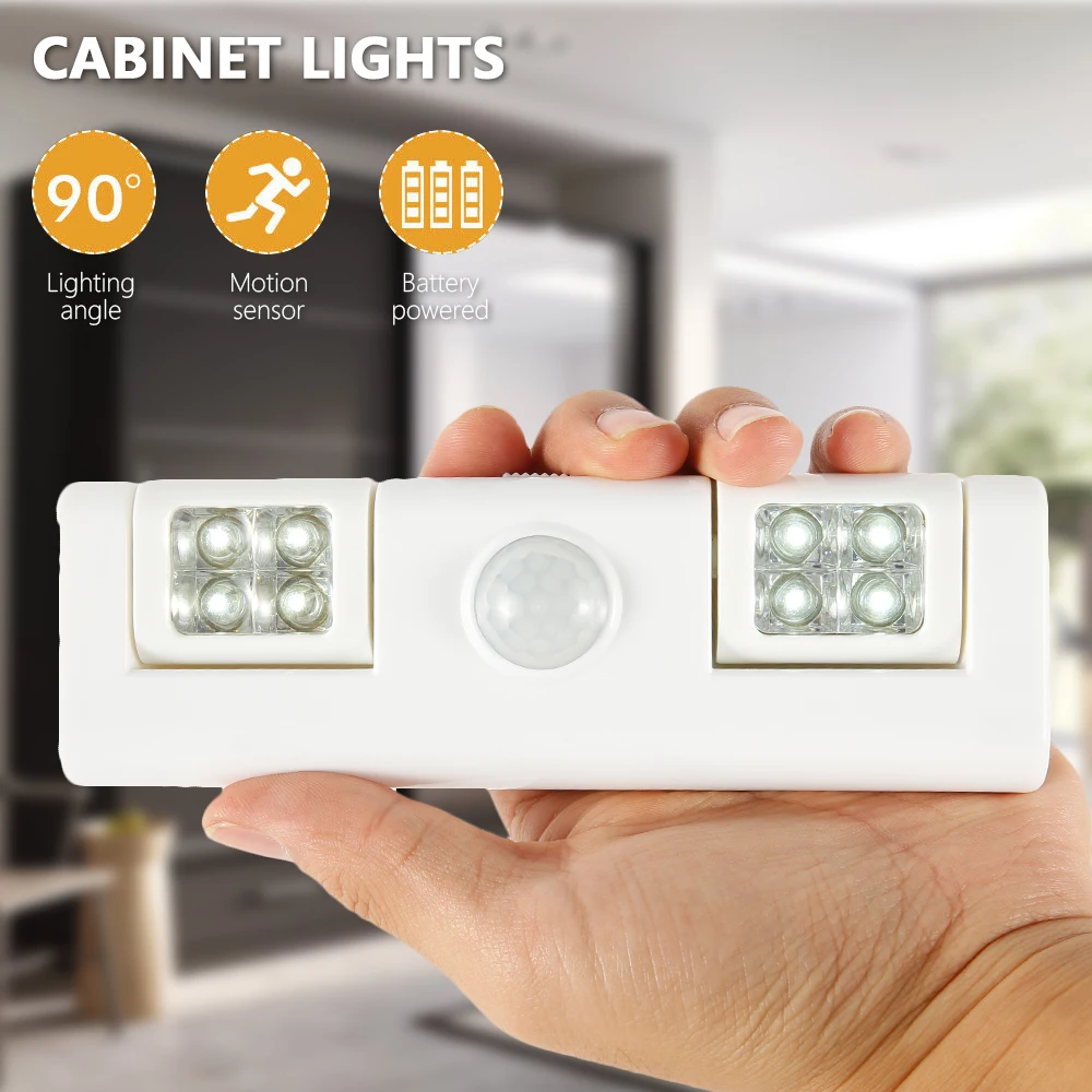 8 Светодиодный светильник для шкафа Индукционная лампа человеческого тела PIR с