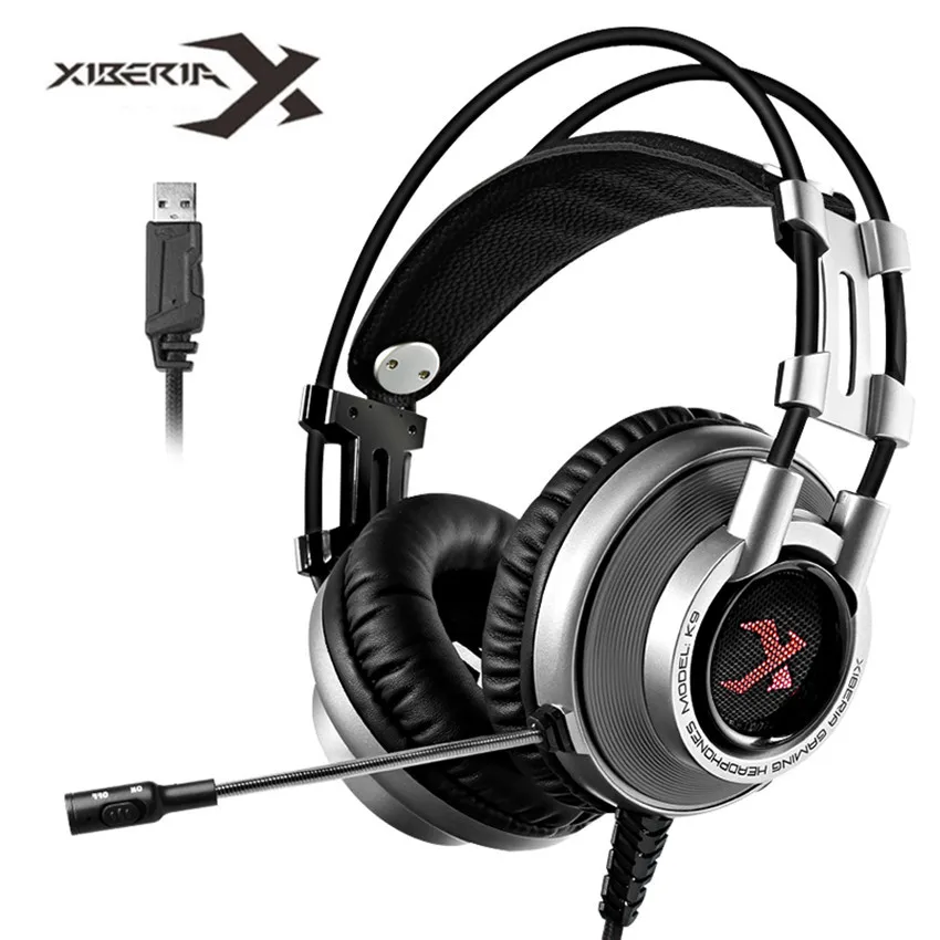 Игровая стереогарнитура Xiberia K9 игровая гарнитура для ПК с Виртуальным USB 7 1 звуком