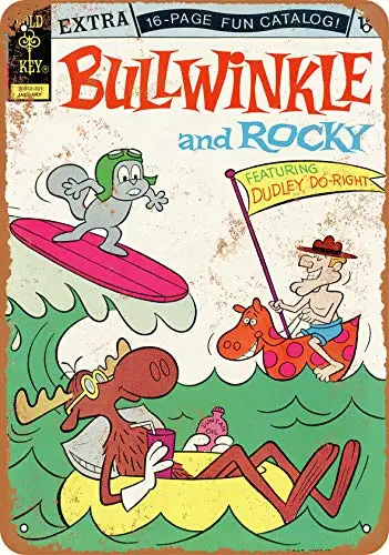 

Металлический знак 1962 Bullwinkle and Rocky Comics-винтажный Настенный декор для кафе, пива, бара, декоративные поделки