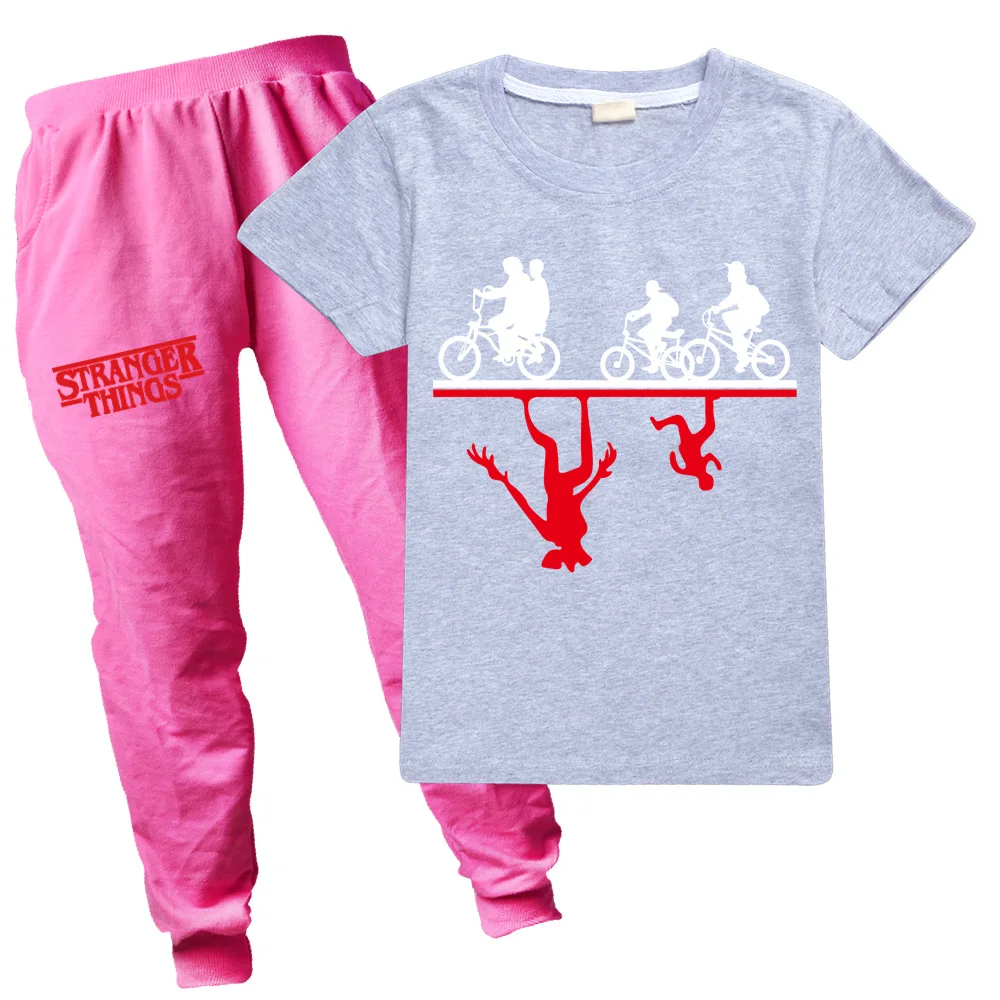 Комплект одежды для мальчиков и девочек из футболки с короткими рукавами брюк |