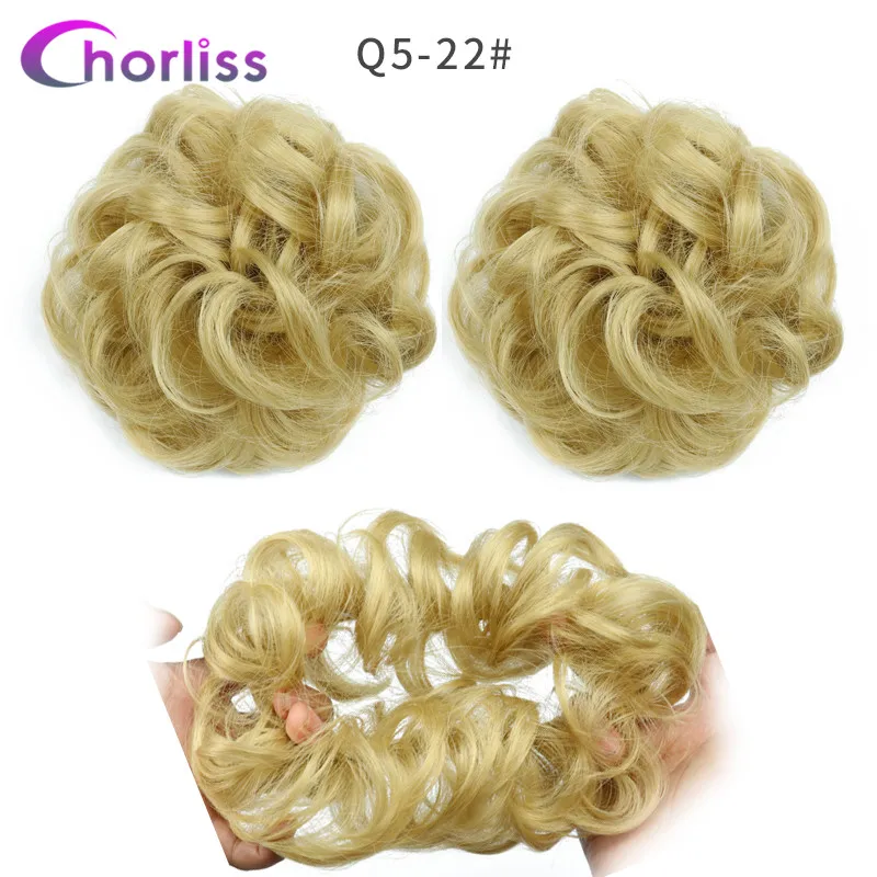 Синтетические кудрявые резинки для волос шиньон для женщин Chorliss Hair wrap Rope головной убор натуральный блонд коричневый поддельные волосы булочки аксессуары