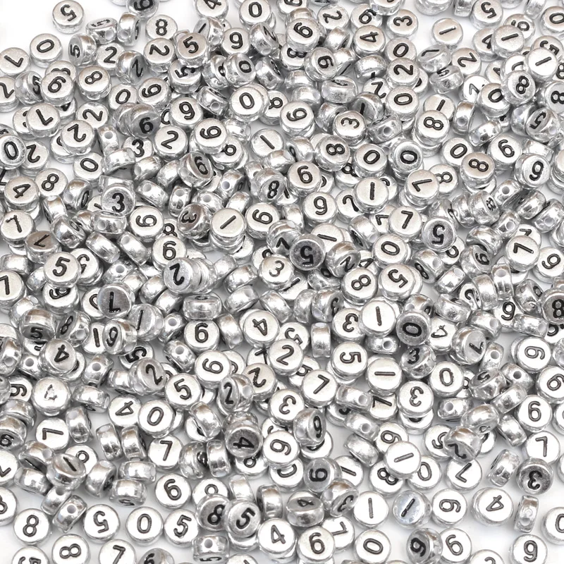 Акриловые бусины с разноцветными цифрами для ювелирных изделий 200 шт. разметка
