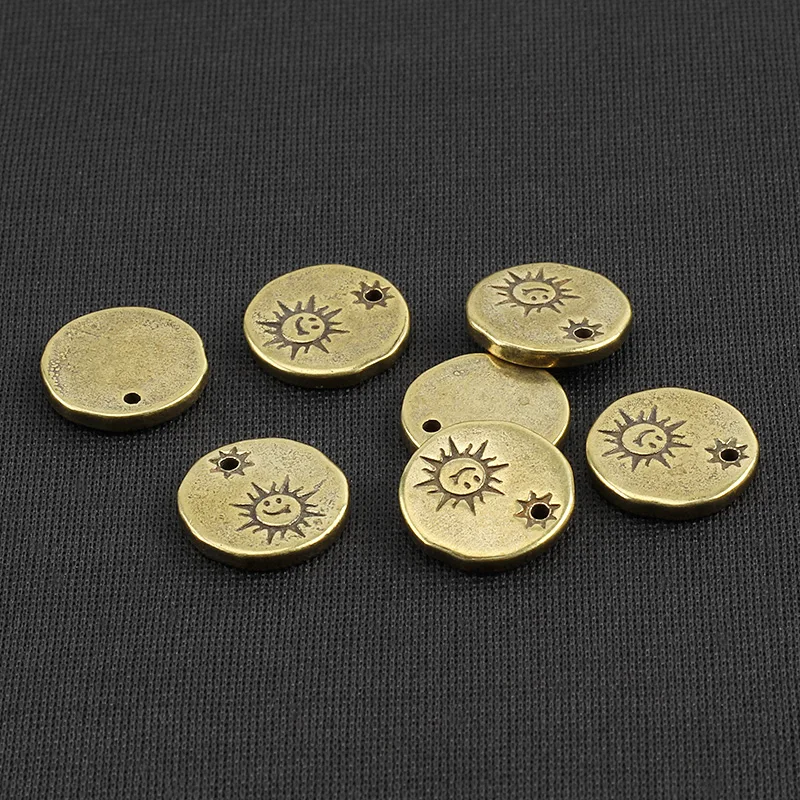 5 шт. медные DIY маленькие аксессуары Веревка Подвеска от солнца улыбающееся лицо