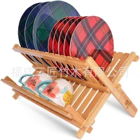2 layer was dried bamboo plate dish rack lek i collapsible frame plate and dish rack drain
