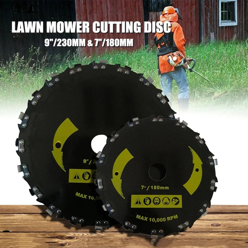 

Циркулярная пила для газонокосилки, 9 дюймов (230 мм)/7 дюймов (180 мм), аксессуары для свалки, щеточный резак, прямоугольный цепной пильный диск, ...