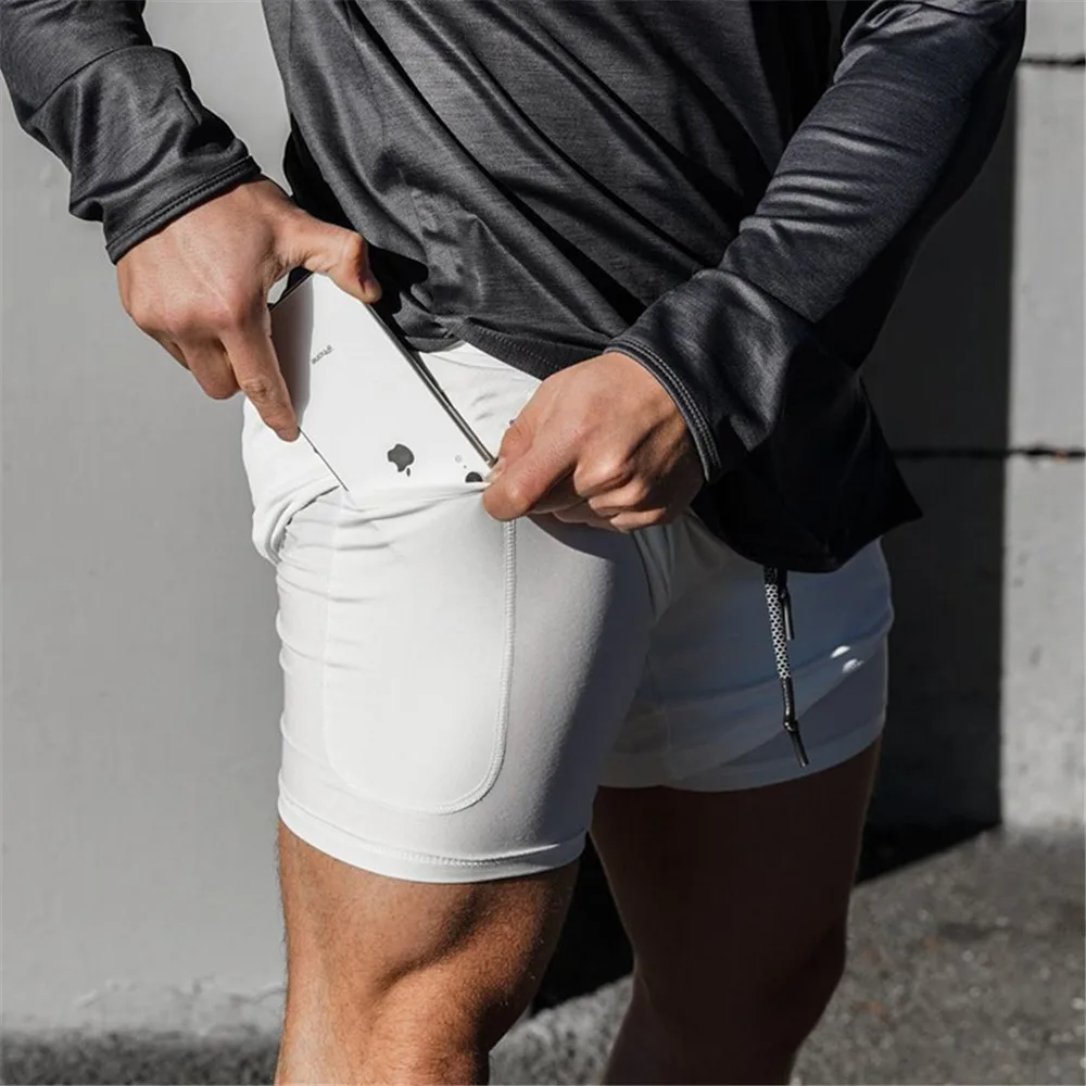 

Men's Double-Layer Running Shorts Jogging Fitness Training Quick-Drying Breathable Shorts Basketball Training Pants