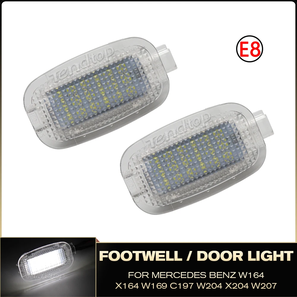 

Светодиодная лампа для багажника, 2 шт., лампа Footwell для нижней двери, светильник для перчаточного ящика Benz W169, W204, W212, W221, W216, R230, W463, X164, лампа дл...