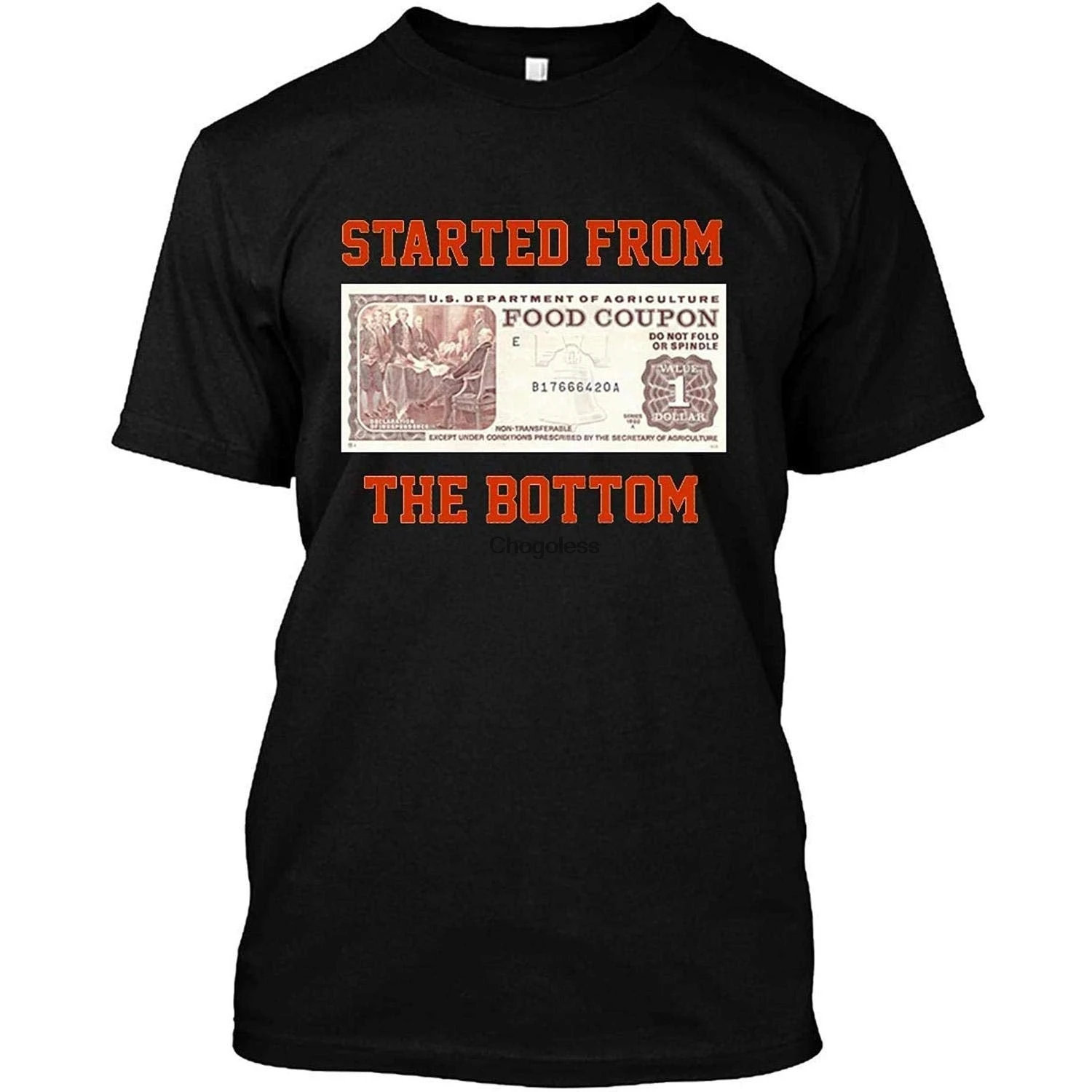 

Food Stamp Started from The Bottom Shirt DMN T-Shirt Black