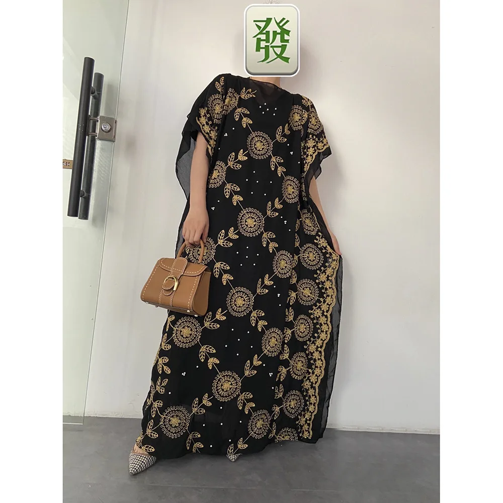 Новинка Caftan исламское платье большого размера хлопковое шифоновое Африканское