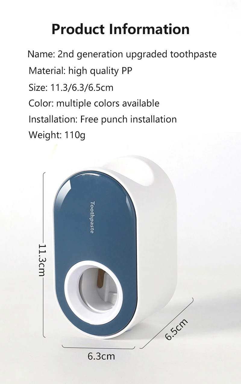 

Automatic Toothpaste Dispenser Wall Mount Toothpaste Squeezers Dust-proof Punch-free Toothpaste Rack Bathroom Accessories New