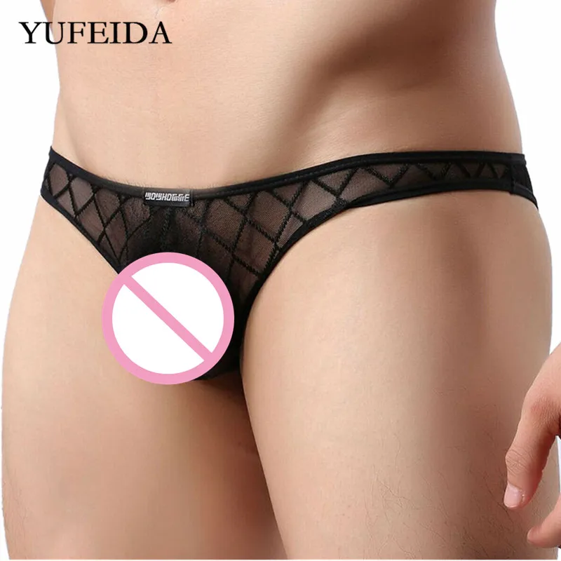 Сексуальное мужское нижнее белье YUFEIDA Сетчатое бикини дышащие трусики брифы для