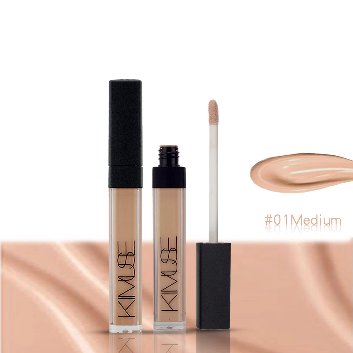 01 Medium KIMUSE, 6 цветов, консилер для макияжа, жидкий консилер, удобный Профессиональный консилер для глаз, крем, новинка,, кисти для макияжа, основа - Цвет: 01 Medium