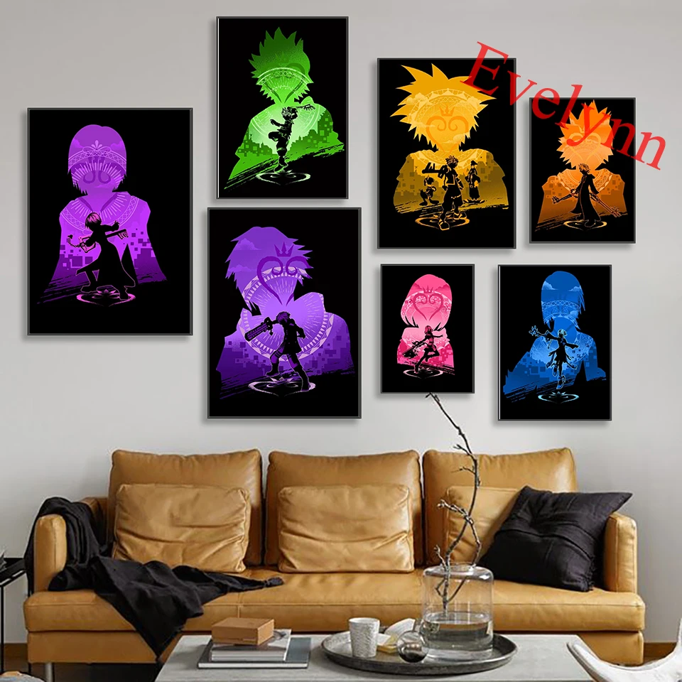 

Kingdom Hearts Anime Poster Cartoon Children Room Decor Painting Modern Living Room Decor Canva Nordic Home Wall Art Print Gift