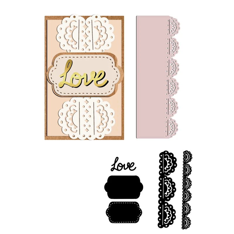 Naifumodo металлические режущие штампы Love Lace Edge Die Новинка 2019 для скрапбукинга альбом