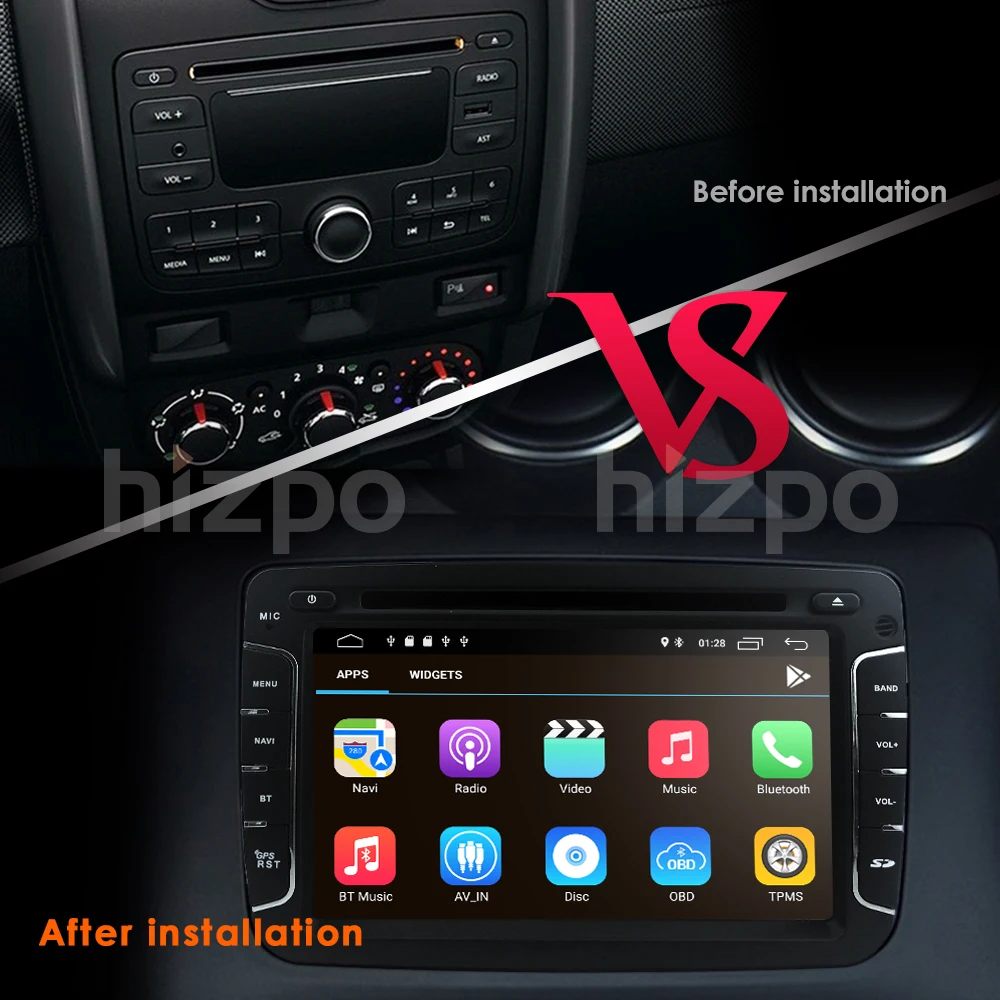 Hizpo емкостный экран gps Навигатор Радио для Dacia Renault Duster Logan Sandero автомобильный DVD центральный Кассетный плеер