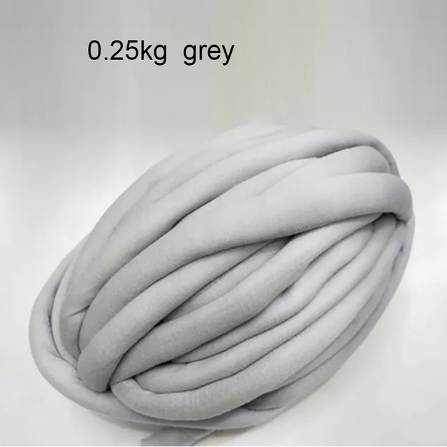 grey 0.25kg 500 г толстая супер объемная пряжа для ручная вязка крючком, мягкая большая хлопковая пряжа для рукоделия, прядильная пряжа для одеяла - Цвет: grey 0.25kg