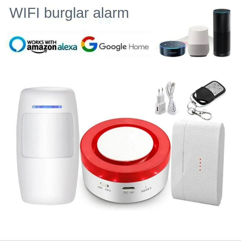 

Tuya Smart WiFi Home Security Alarm System Gateway Wireless Burglar Alarm System Work with Alexa Google Home IFTTT Voice Control