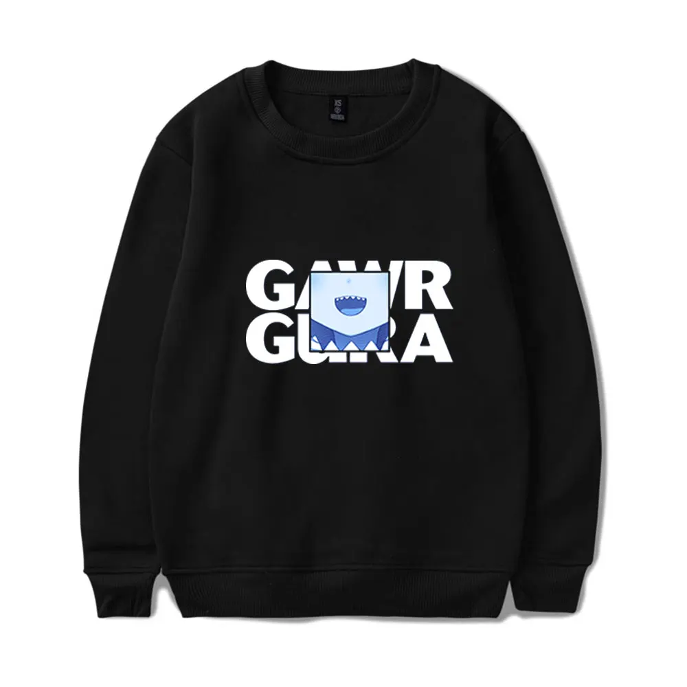 

Свитшот Gawr Gura с маленькой акулой и круглым вырезом, уличная одежда в стиле Харадзюку, крутая Стильная верхняя одежда с принтом в японском ст...