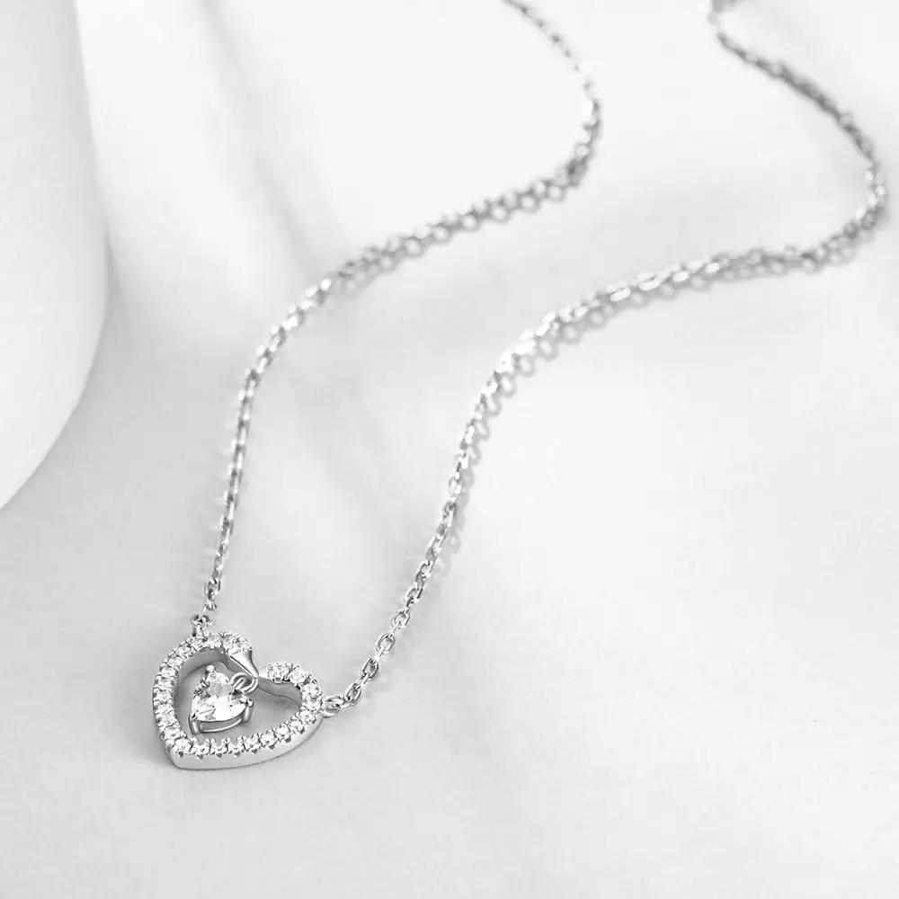 E Jewelry ожерелье из стерлингового серебра 925 пробы цепочка циркон лебедь сердце