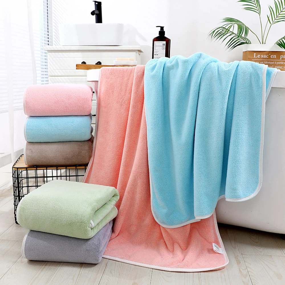 

180*90cm Coral Fleece Towel For Child Adult Soft Absorbent Microfiber Fabric Household Bathroom Bath Towel
