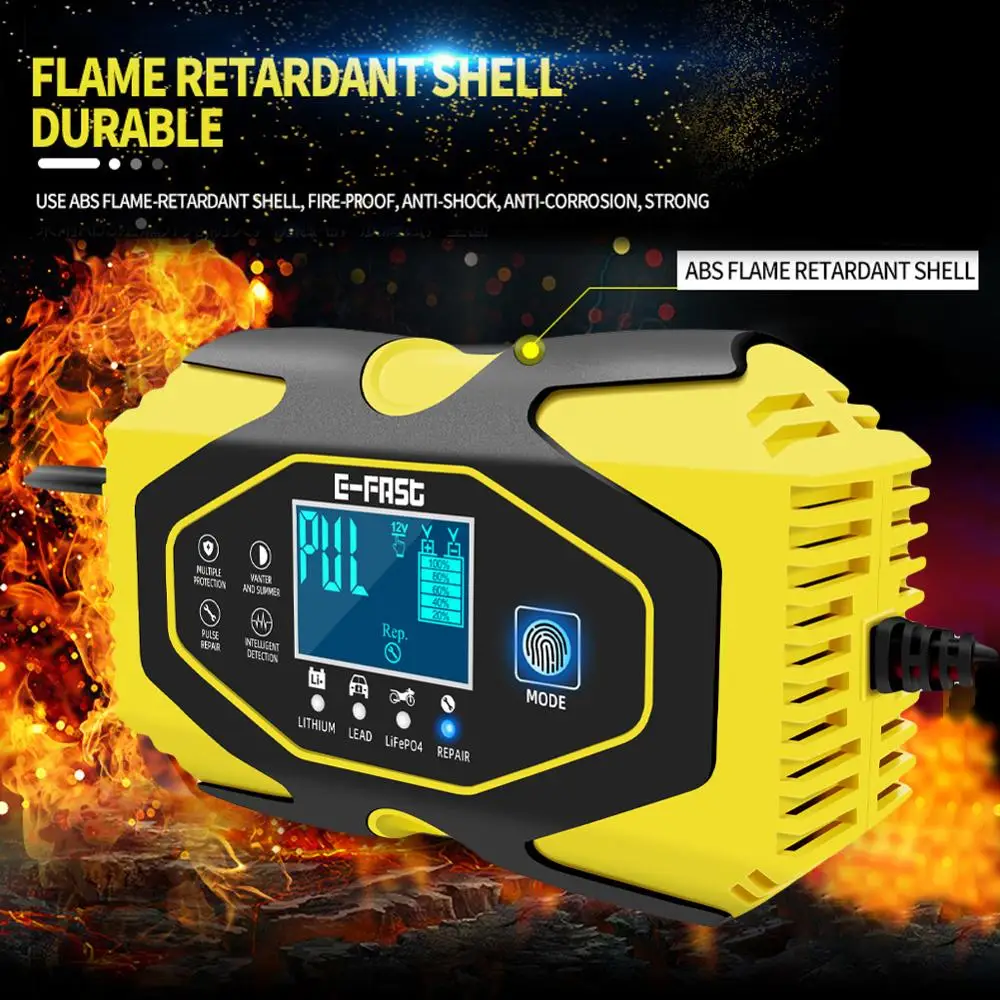 Зарядное устройство для автомобильных аккумуляторов с ЖК экраном 12 В/6 А 24 В/3 А| |