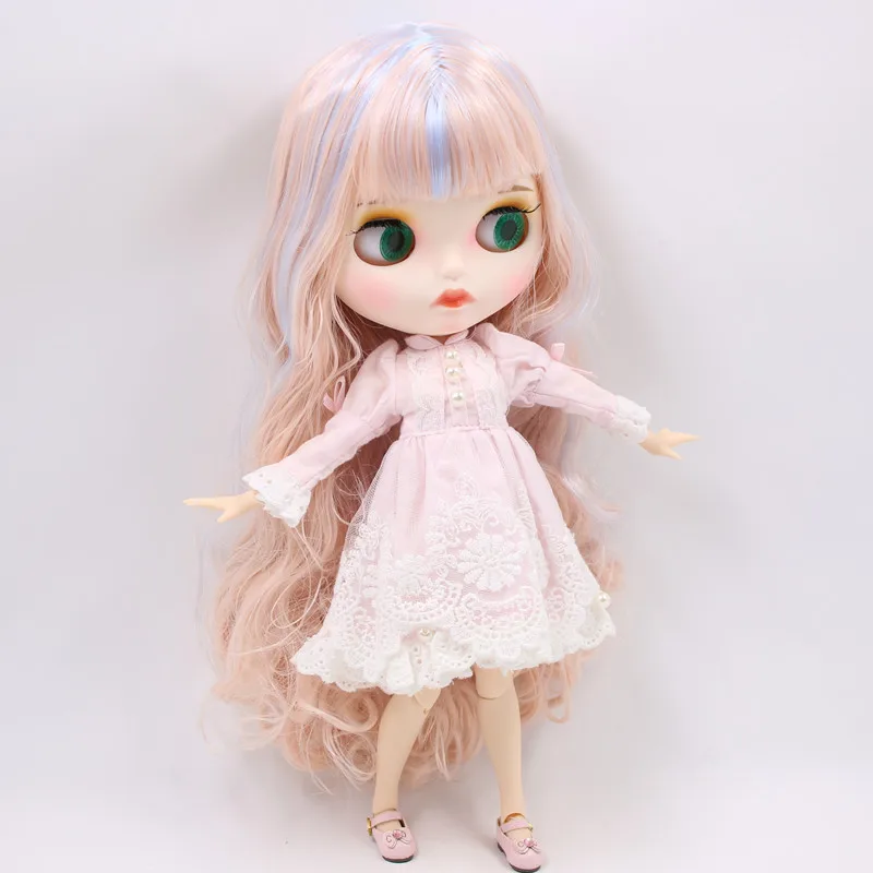 Fortune Days icy 1/6 bjd No.BL2352/6005 Pink mix blue hair carved lips matte face with eyebrow customized | Игрушки и хобби