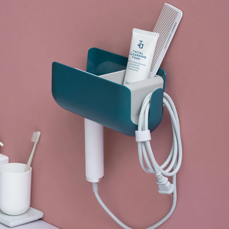 

Hair dryer rack free punching bathroom bathroom rack wall hanging hair dryer rack toilet storage air duct shelf