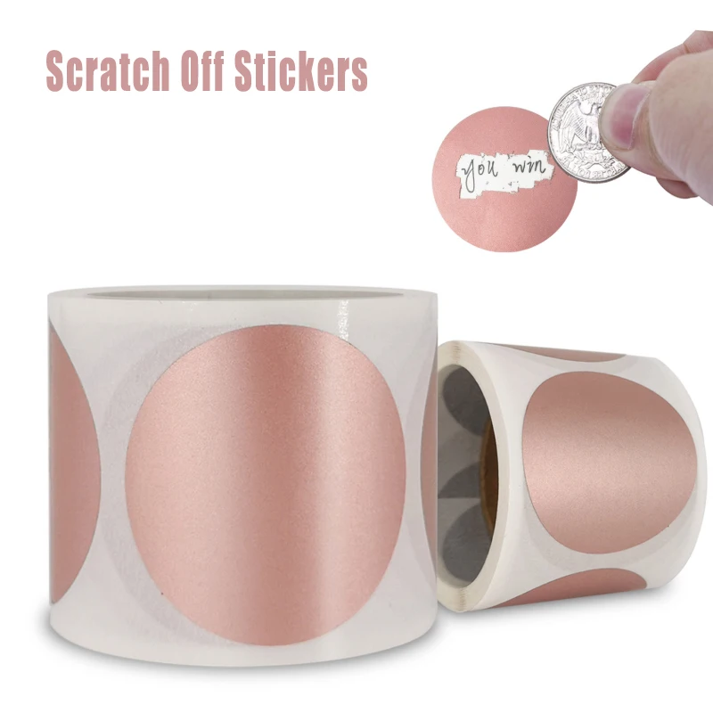 300 шт скретч наклейки s этикетки круглые розово золотые персонализированные для