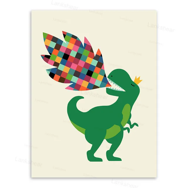 Настенная картина без рамки цирковое животное панда динозавр постер для