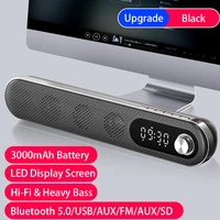 led tv sound bar alarm clock aux usb wired wireless bluetooth speaker home theater surround soundbar for pc tv computer speakers