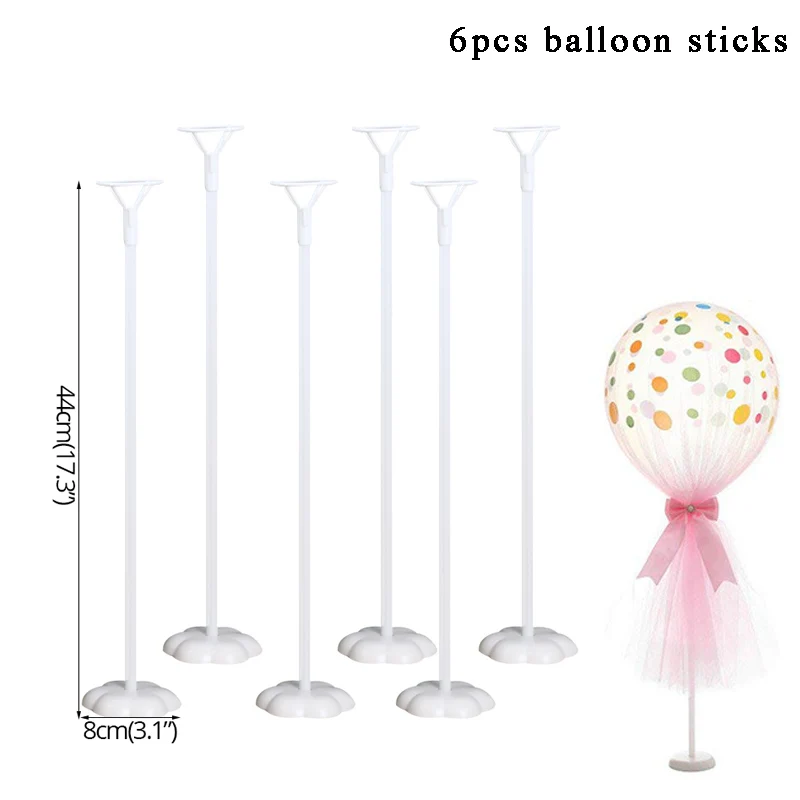 6pcs plastic stand C Свадебные шары для украшения палочка подставка для воздушных шаров Держатель колонка для детского душа вечерние шары Декор для взрослых День Рождения Декор Globos - Цвет: 6pcs plastic stand C