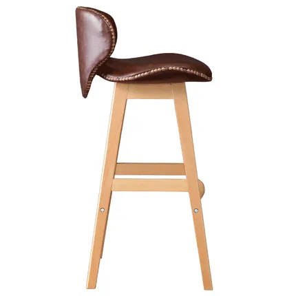 

Solid wood bar stools modern minimalist high stools backrest bar stools home cash desk high stools Freeshipping