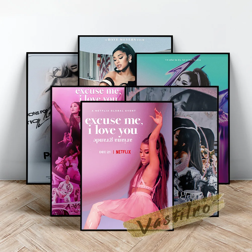 

Ariana Grande Singer Poster, Grande Excuse Me I Love You Tour Wall Art, Music Movie Star Wall Picture, Fans Collect Art Prints