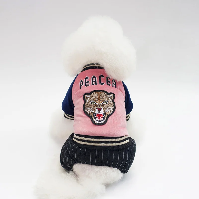 Одежда для маленьких и средних собак теплая зимняя хлопковая куртка с принтом