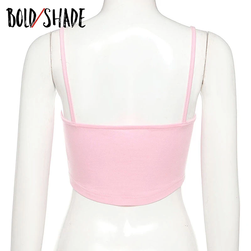 

Bold Shade 2000s Aesthetic E-girl Camis Heart Letter Print for Teen Girls Tank Tops Sweet Chic Indie Fashion Crop Tops Hot 2021