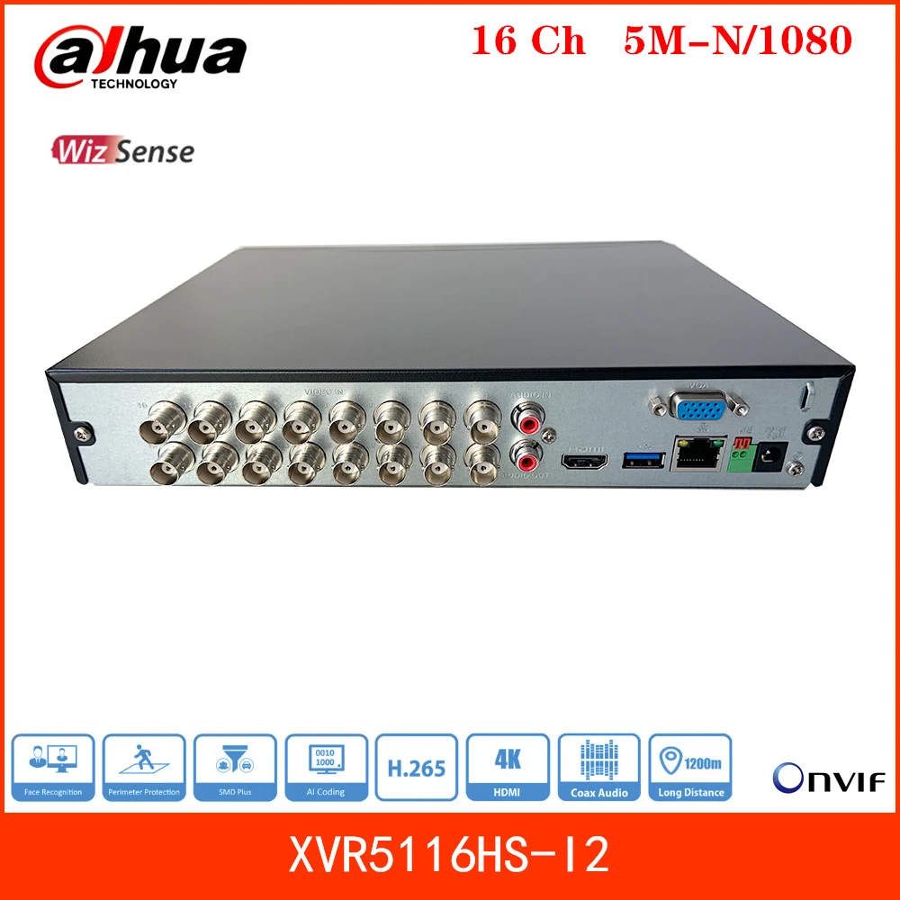 Новый видеорегистратор Dahua XVR XVR5116HS-I2 16 каналов 5M-N/1080P Smart H.265 + Поддержка защиты