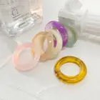 Цветное прозрачное акриловое кольцо из смолы, геометрическое квадратное и круглое кольцо, новинка 2021, женские повседневныеспортивные мужские кольца