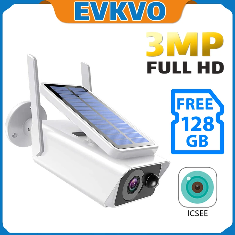 

IP-камера iCsee, 3 Мп, FHD, солнечная, с датчиком движения PIR
