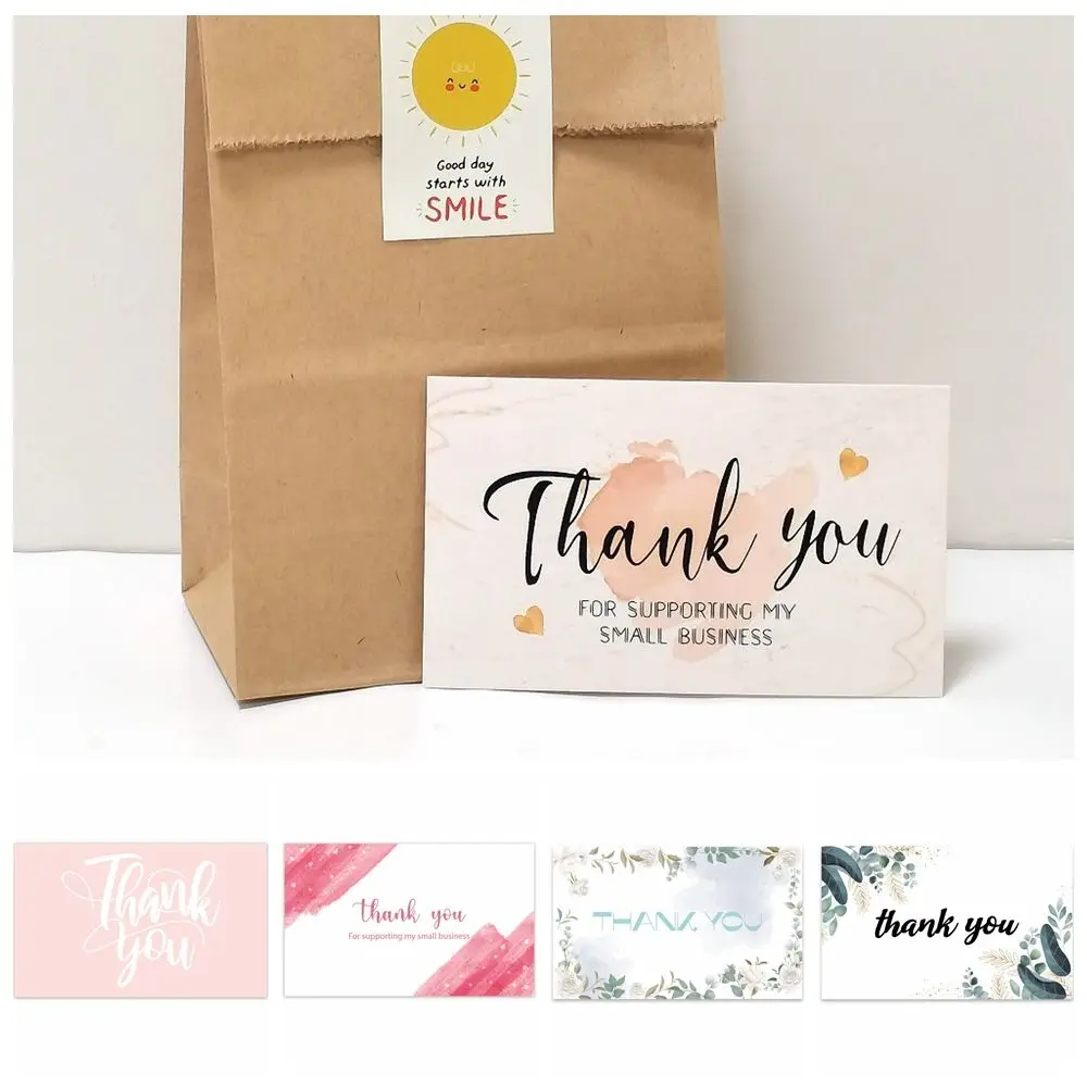 

Labels Package Insert Greeting Appreciation Cardstock For Supporting My Small Business Greenery Leaves Thank You Cards