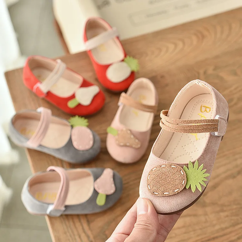 

Fashion Girls Baby Kids Children Leather Flats Shoes Princess Sweet For Kids Students Flats PU Hook & Loop New Autumn 2021 Hot