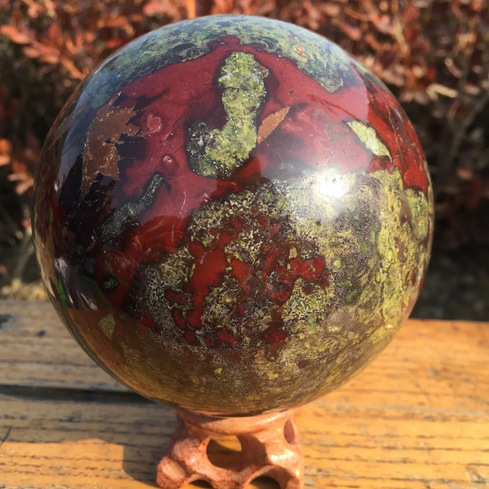

Natural polished dragon blood healing sphere home decoration forkartcollectibles
