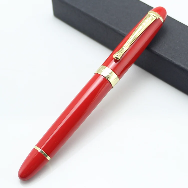 JINHAO X450 яркий красный золотой зажим и отделка перо с широким основанием авторучка