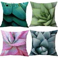 tropical plants pillow case polyester linen decorative pillowcases green leaves succulents throw pillow case cashion cover