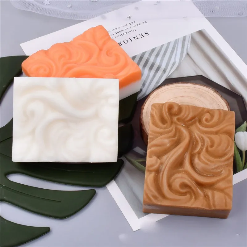 

Silicone handmade soap mold essential oil soap mold DIY aromatherapy plaster mold Cake mold 4-cavity wavy flower