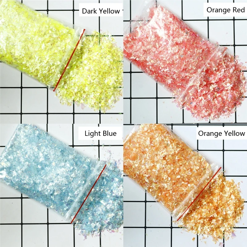 

13 Colors Colorful Shell Broken Sugar Paper Pieces Flashing Decor UV Epoxy Resin Mold Jewelry Fillings Jewelry Making