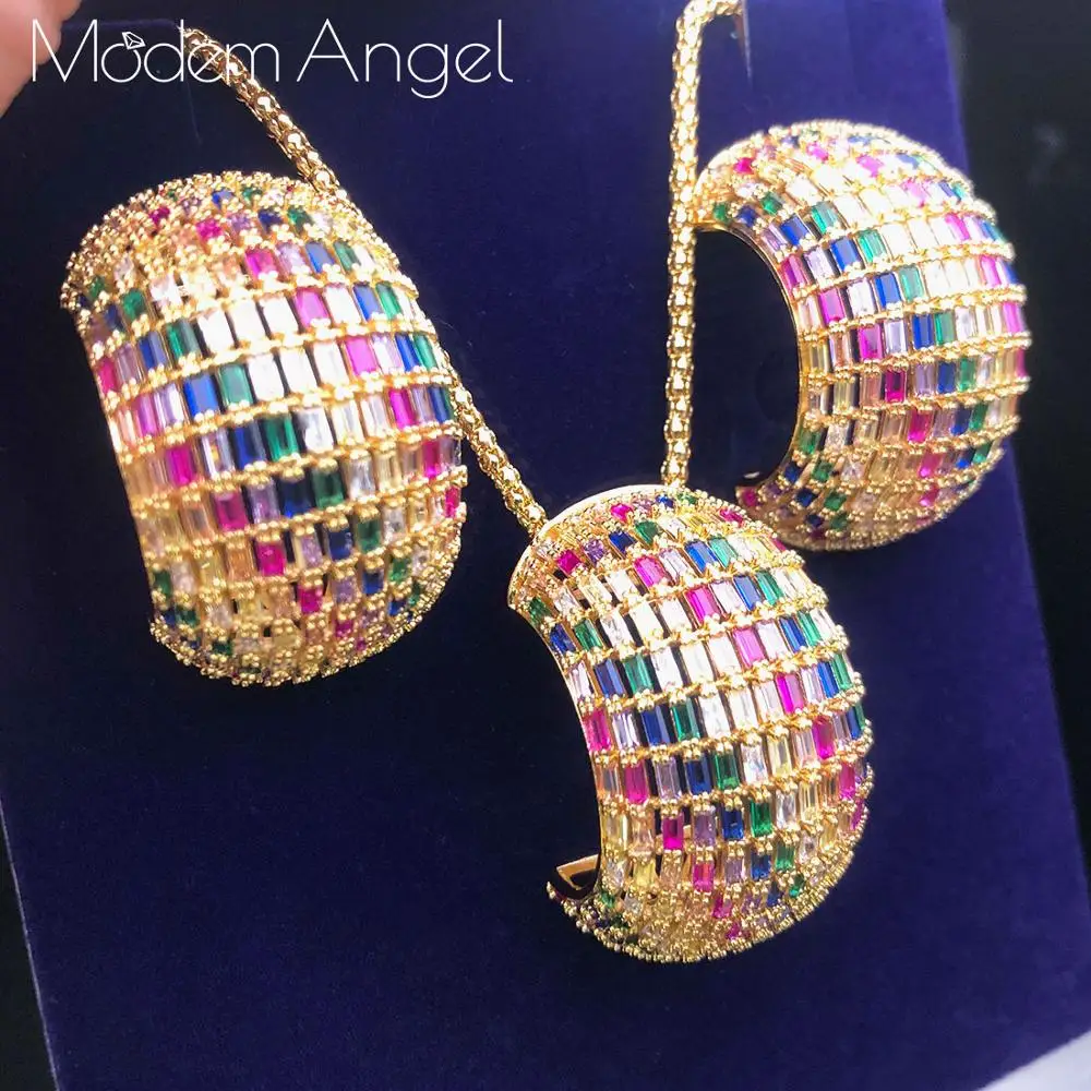 Новинка роскошные фирменные кулоны ModemAngel с кубическим цирконием подвеска серьги