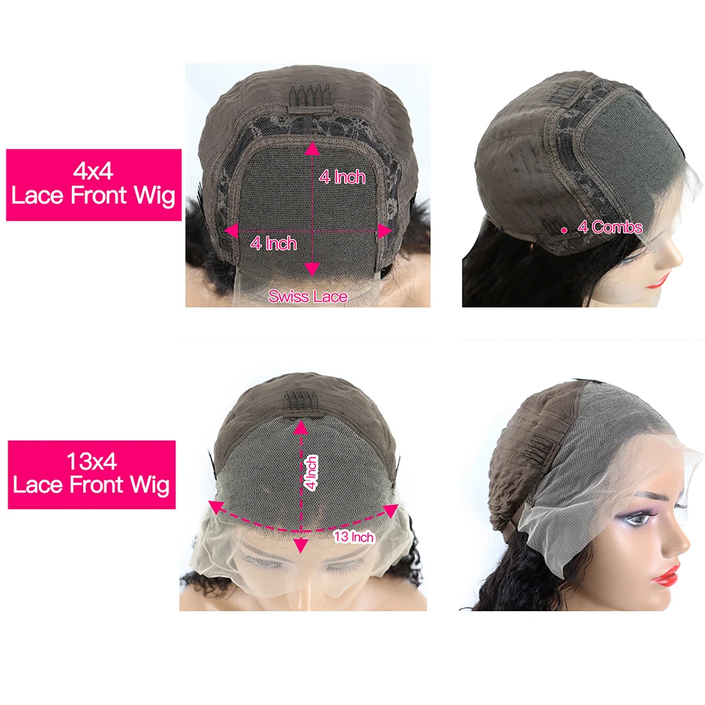 Парик 99J из натуральных волос на сетке спереди с глубокой волной бордовый 13x4 HD