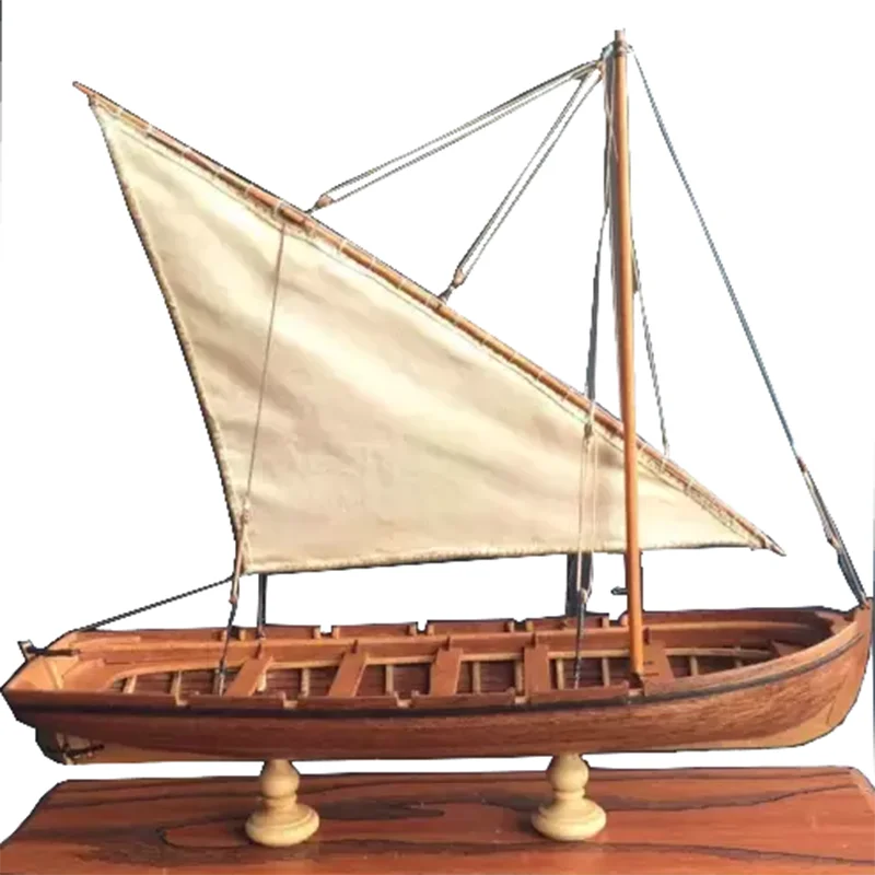 

1:35 Full-rib Dinghy with Sails and Mast Model Diy Assembled Solid Wood Kit Non-finished Products